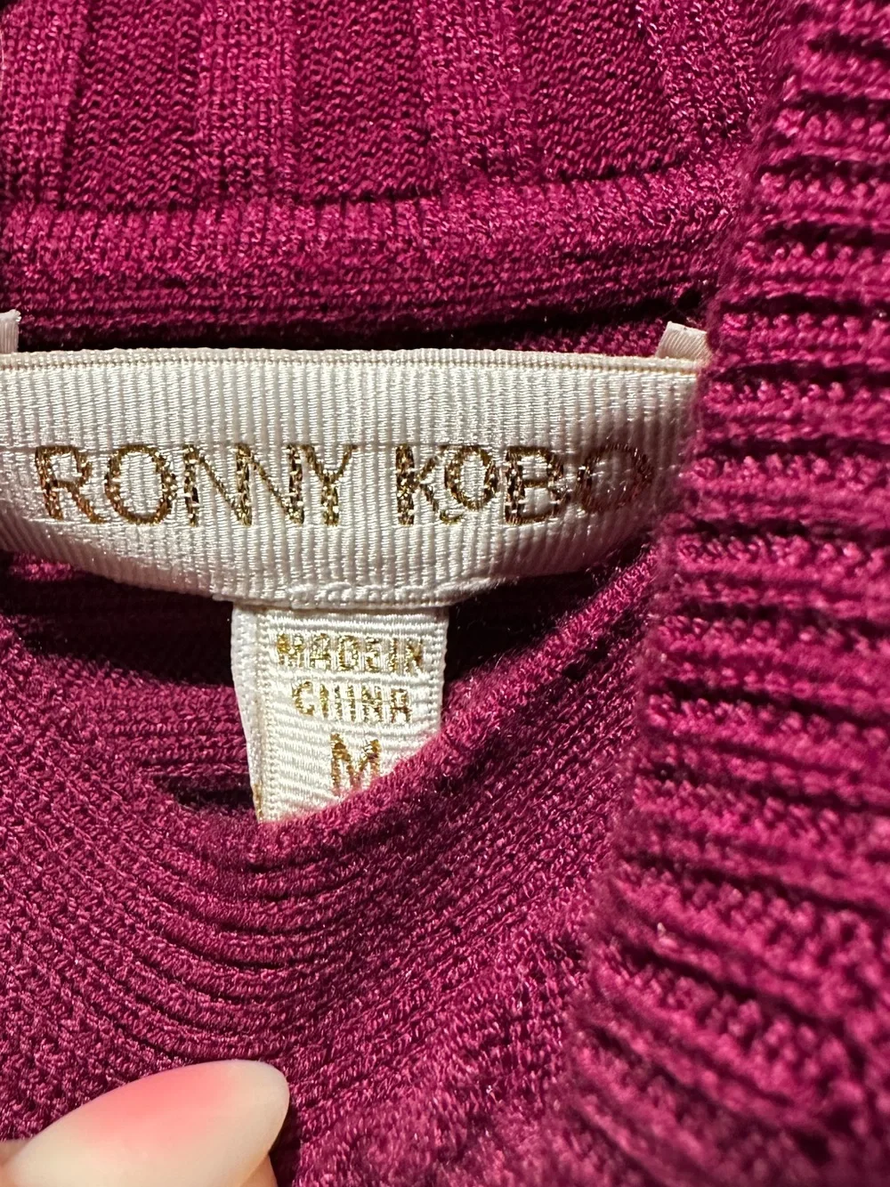 New Ronny Kobo Garner Knit Top in Fuchsia Size Medium